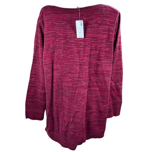 New Avenue Women's Sweater Red Pink Size 18/20 Knit Tunic Cotton - Picture 3 of 8